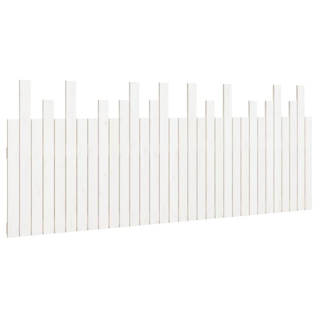 fehér tömör fenyőfa fali fejtámla 204x3x80 cm