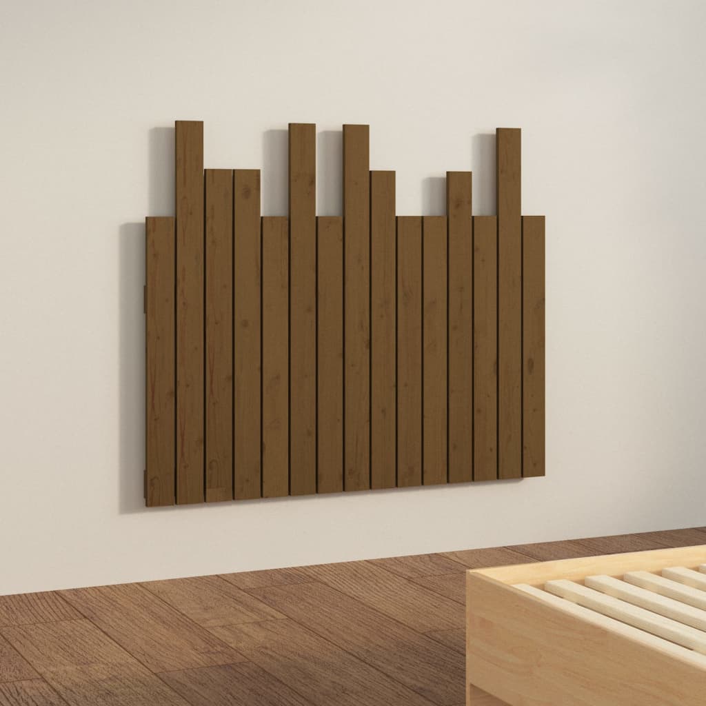 mézbarna tömör fenyőfa fali fejtámla 95,5 x 3 x 80 cm