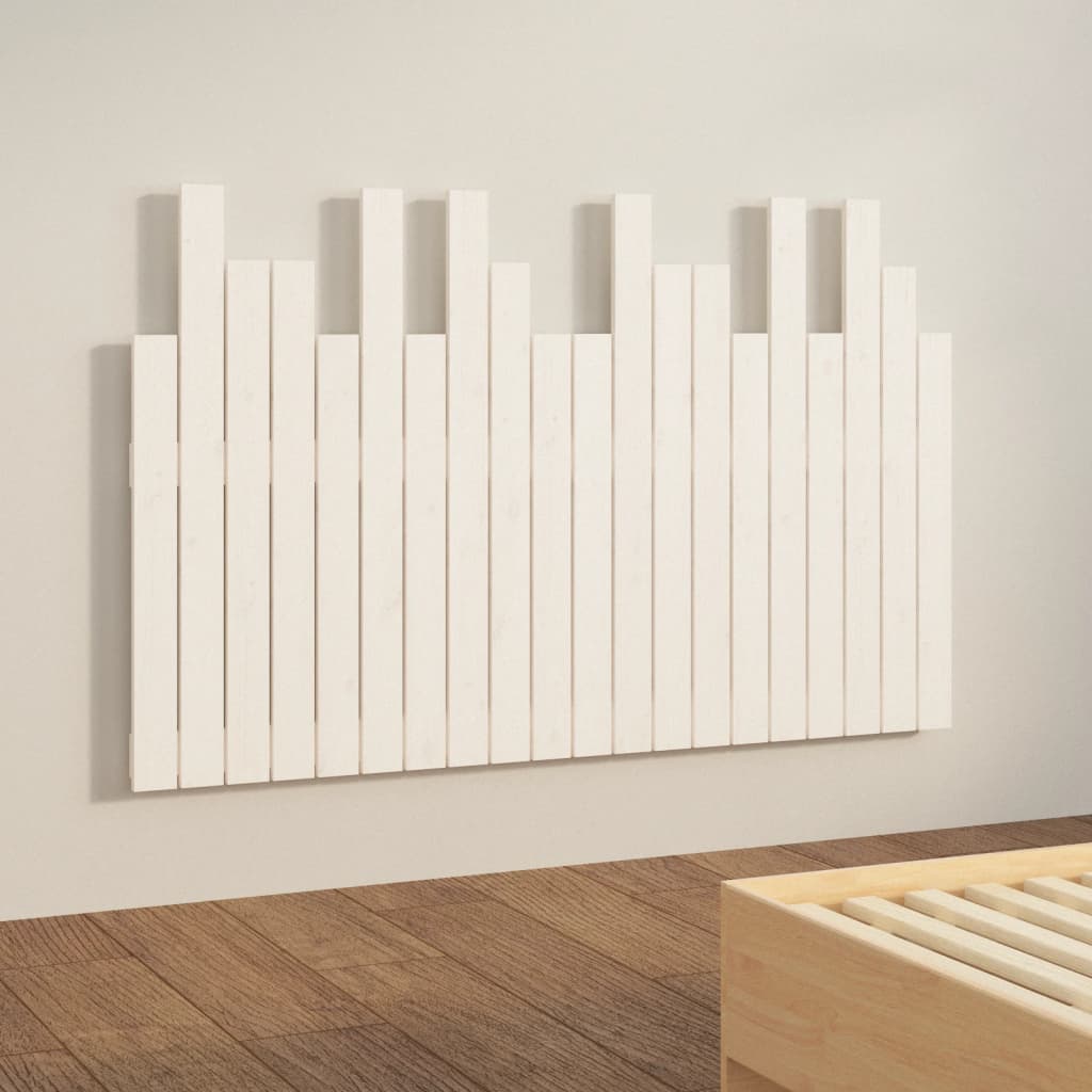 fehér tömör fenyőfa fali fejtámla 127,5 x 3 x 80 cm