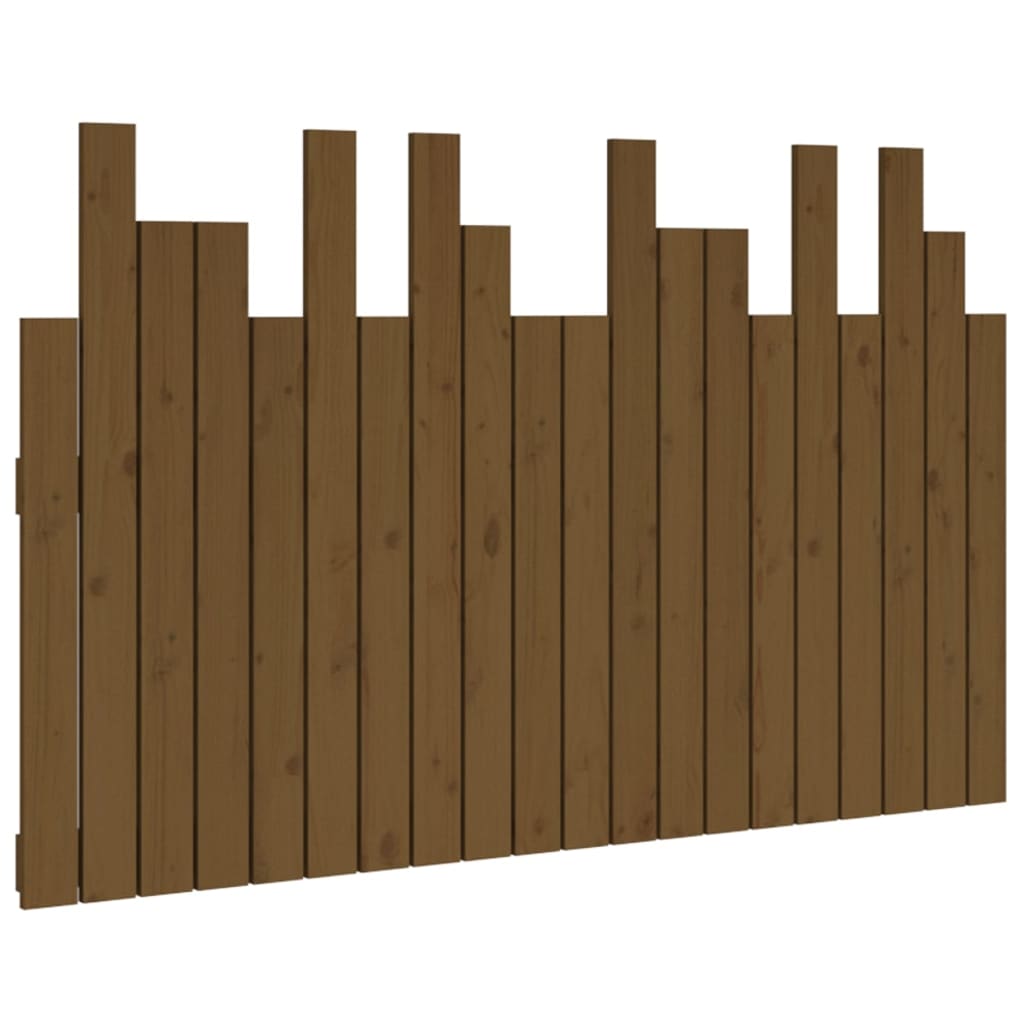 mézbarna tömör fenyőfa fali fejtámla 127,5 x 3 x 80 cm