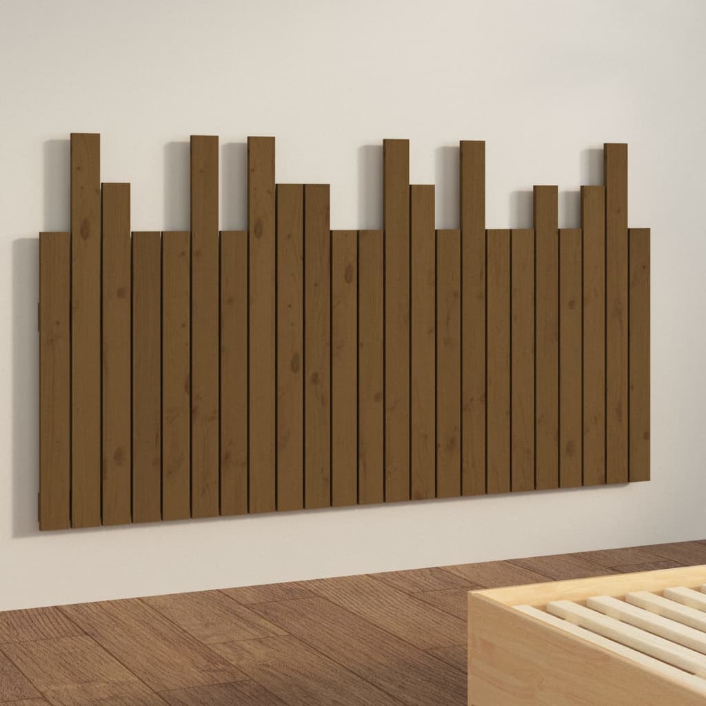 mézbarna tömör fenyőfa fali fejtámla 146,5 x 3 x 80 cm