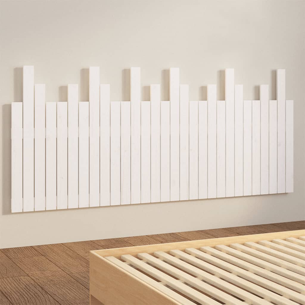fehér tömör fenyőfa fali fejtámla 185 x 3 x 80 cm