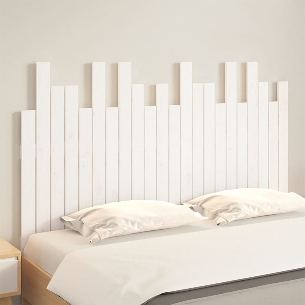 fehér tömör fenyőfa fali fejtámla 140x3x80 cm