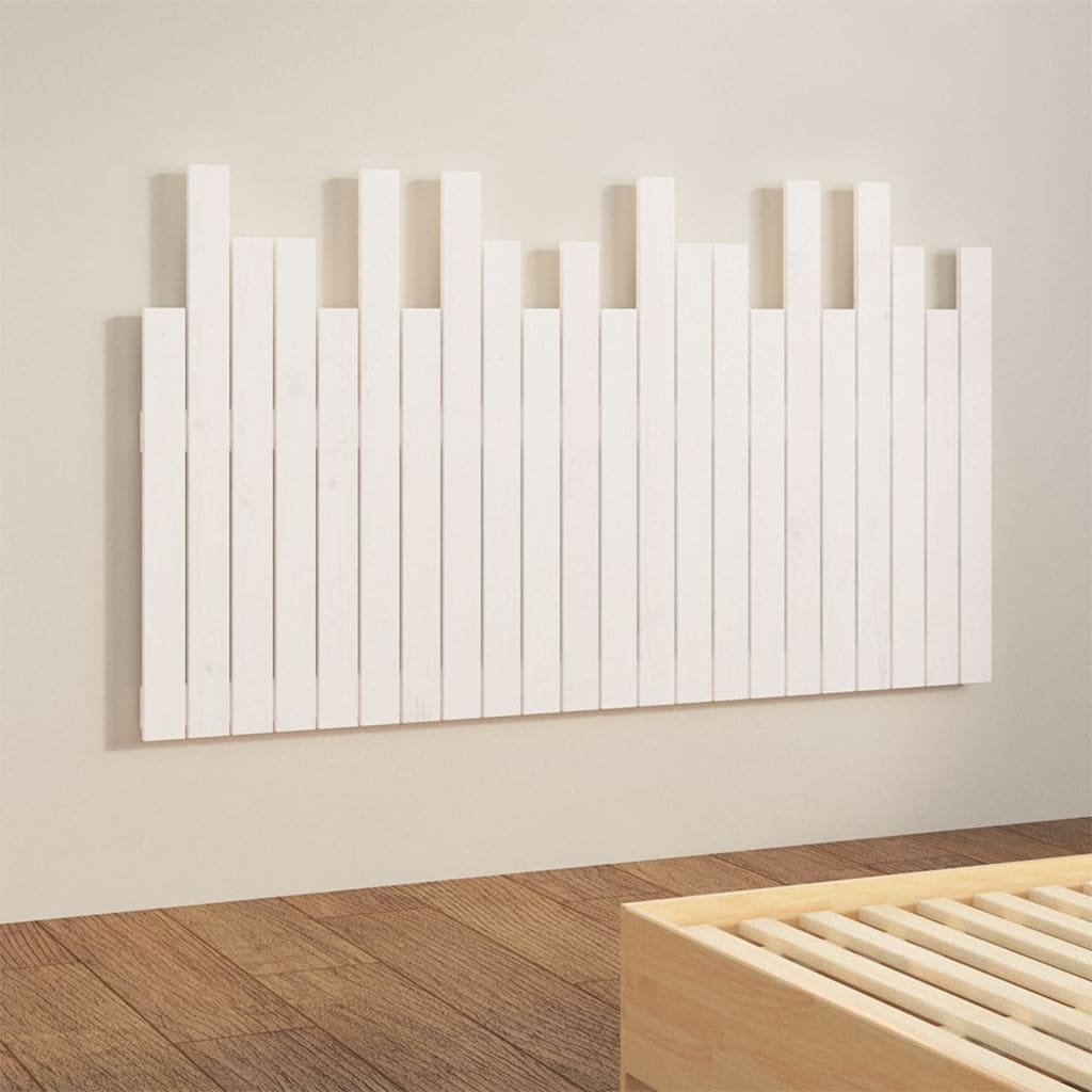 fehér tömör fenyőfa fali fejtámla 140x3x80 cm