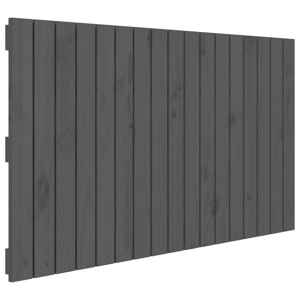 szürke tömör fenyőfa fali fejtámla 108 x 3 x 60 cm