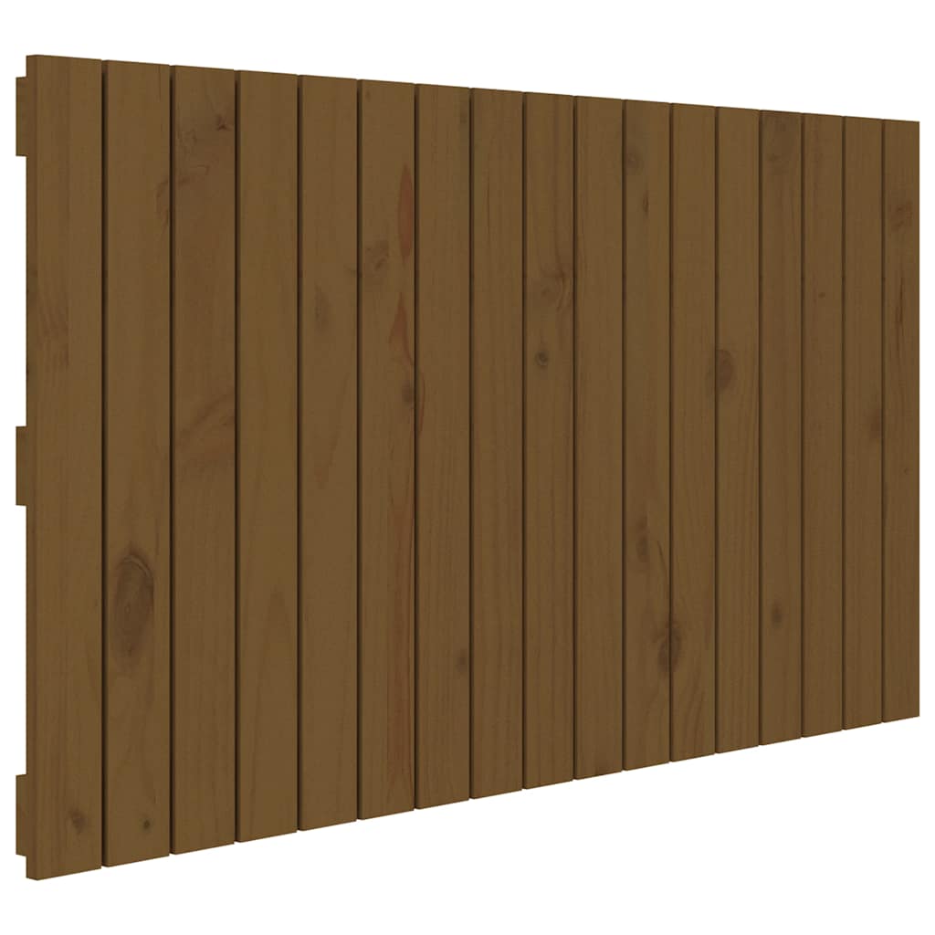 mézbarna tömör fenyőfa fali fejtámla 108 x 3 x 60 cm