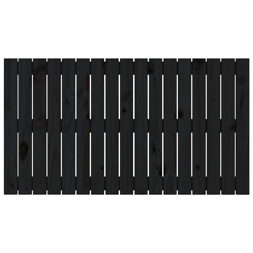 fekete tömör fenyőfa fali fejtámla 108 x 3 x 60 cm