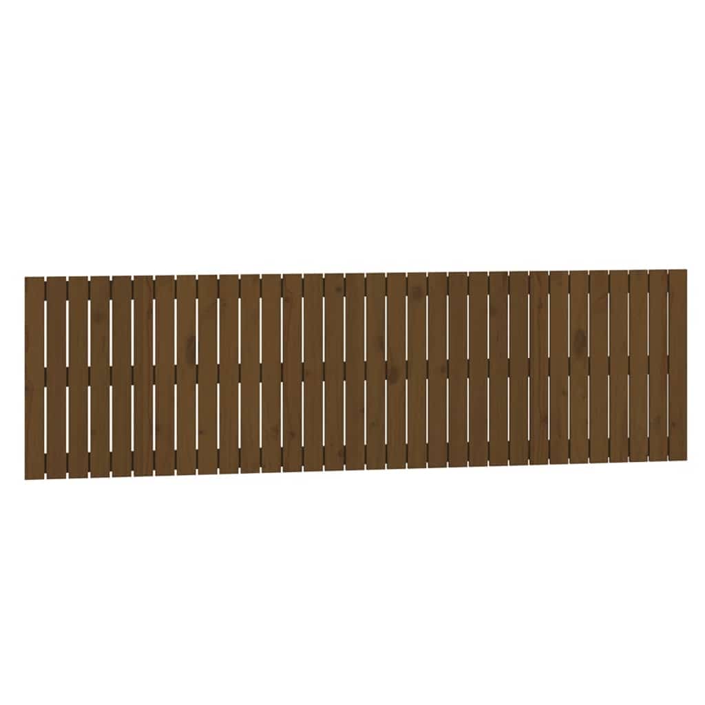 mézbarna tömör fenyőfa fali fejtámla 204 x 3 x 60 cm