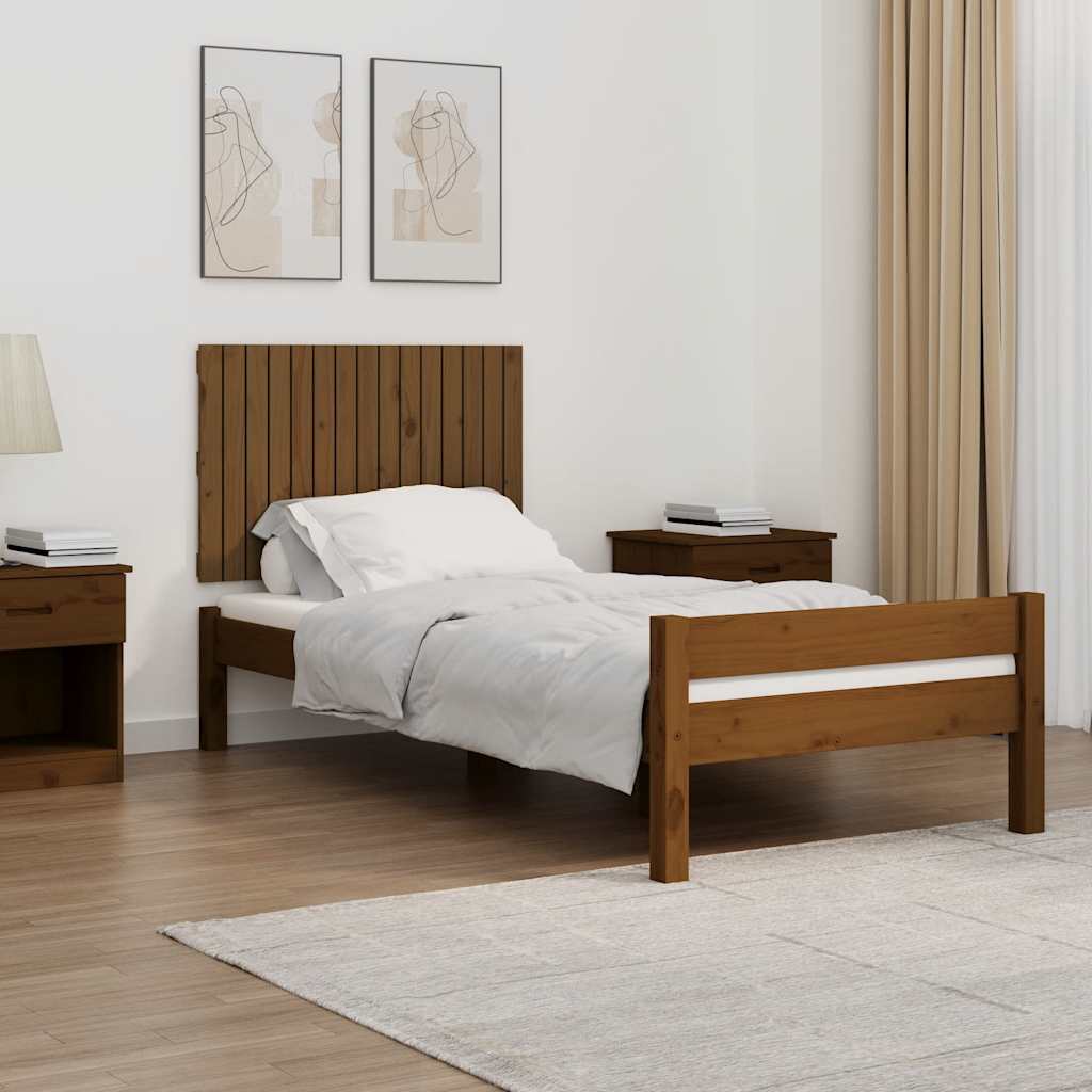 mézbarna tömör fenyőfa fali fejtámla 95,5 x 3 x 60 cm