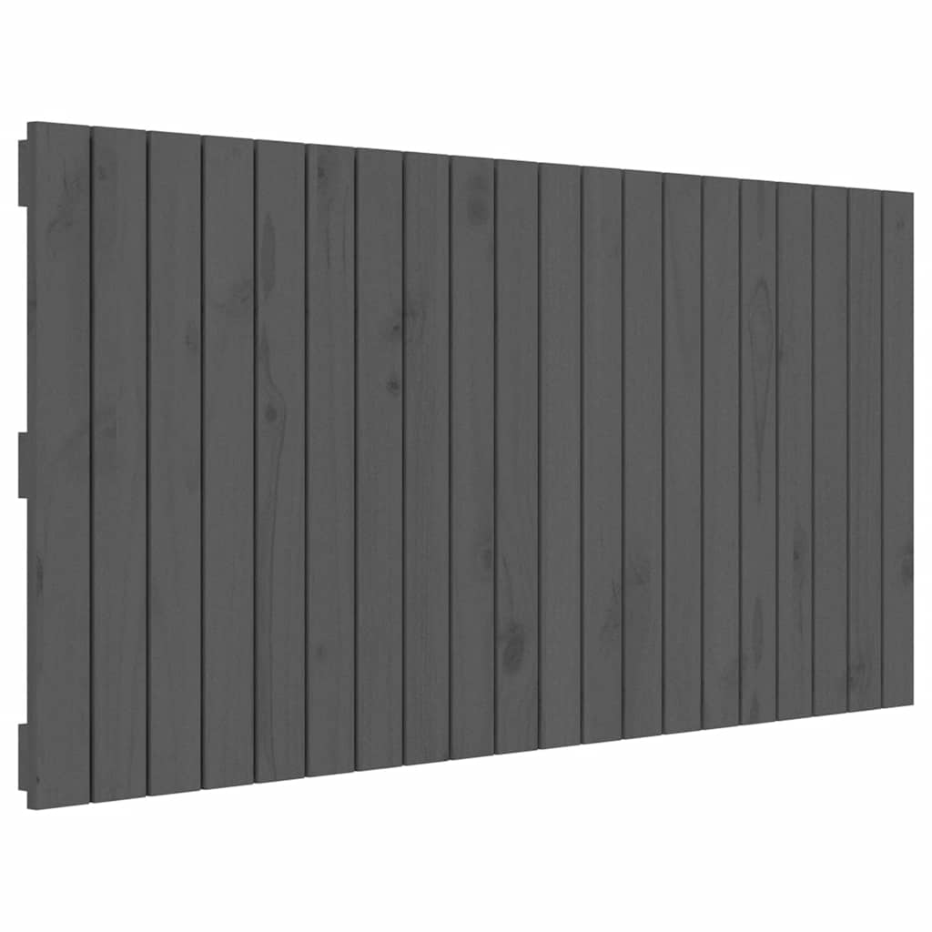 szürke tömör fenyőfa fali fejtámla 127,5 x 3 x 60 cm