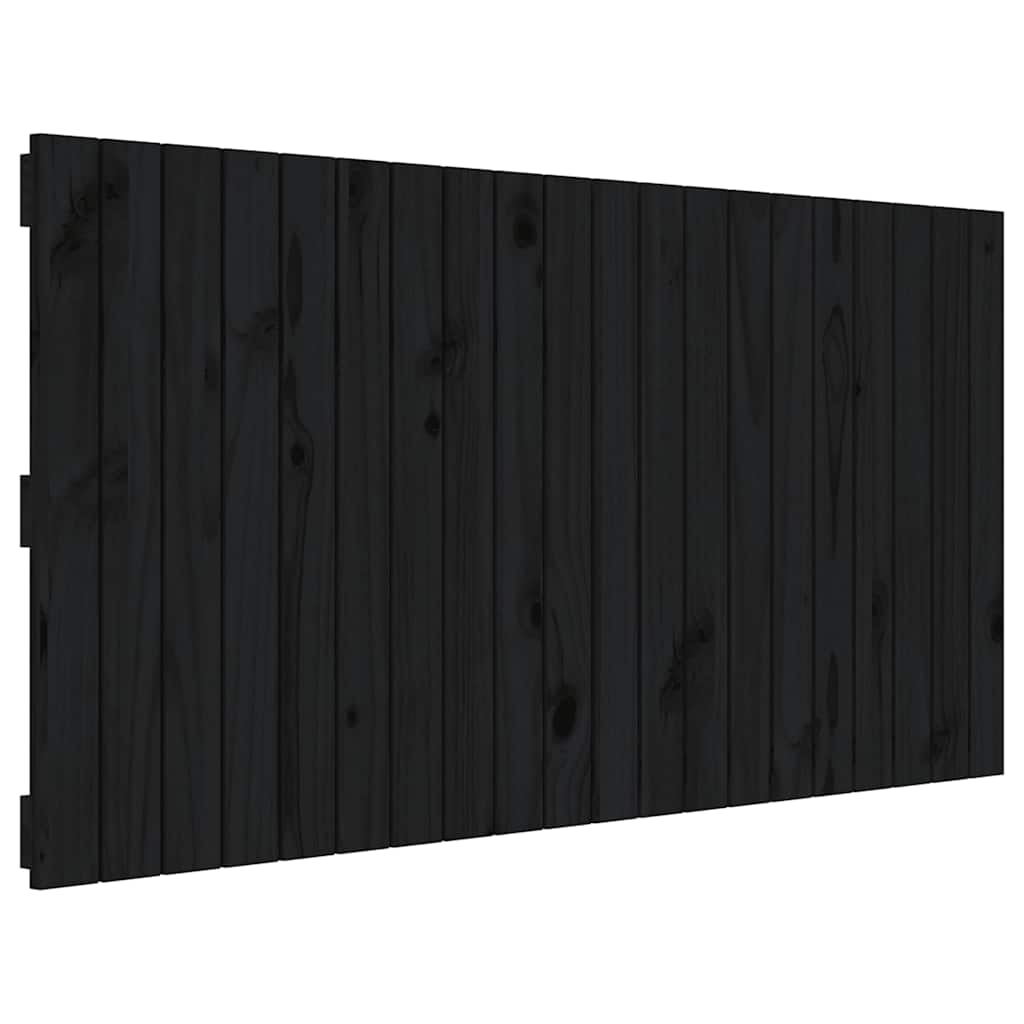 fekete tömör fenyőfa fali fejtámla 127,5 x 3 x 60 cm