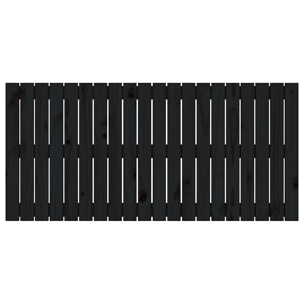 fekete tömör fenyőfa fali fejtámla 127,5 x 3 x 60 cm