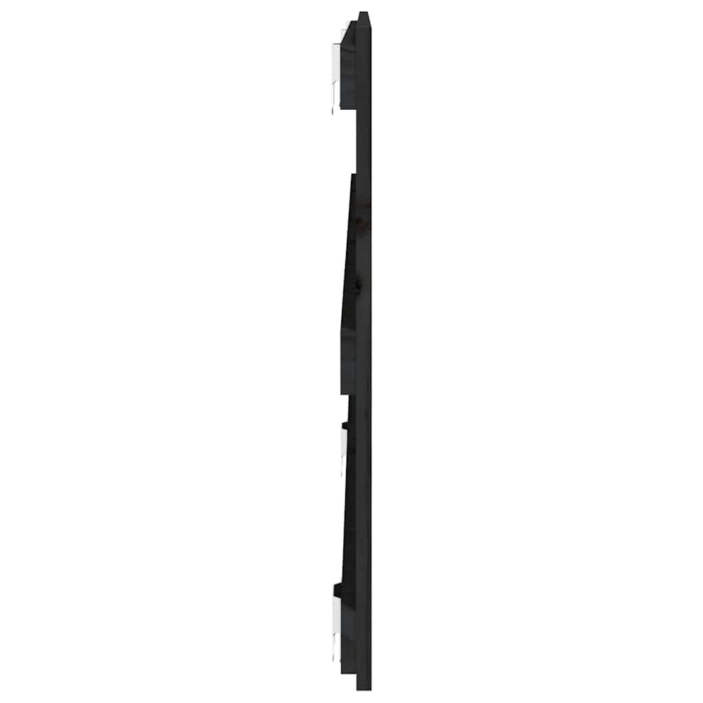 fekete tömör fenyőfa fali fejtámla 127,5 x 3 x 60 cm