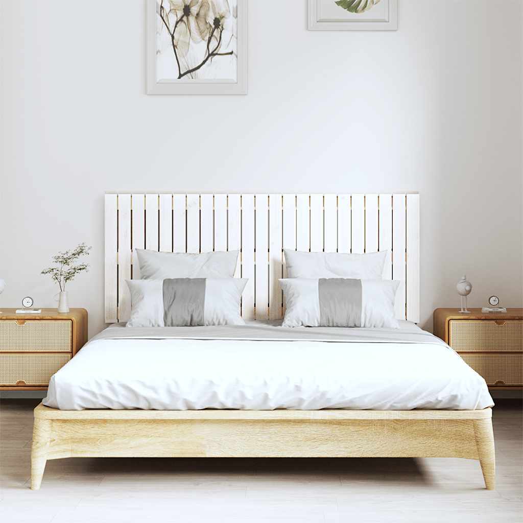 fehér tömör fenyőfa fali fejtámla 147 x 3 x 60 cm