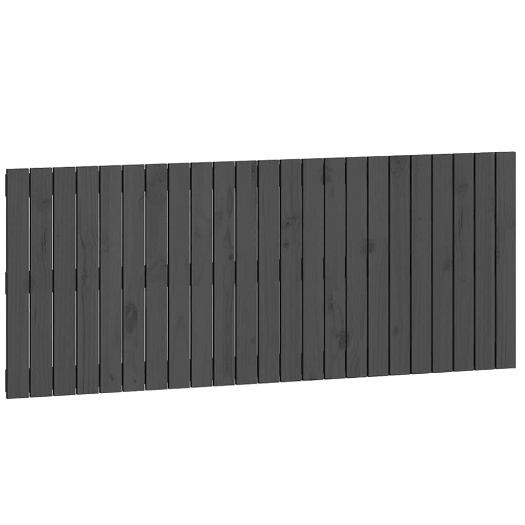 szürke tömör fenyőfa fali fejtámla 147 x 3 x 60 cm