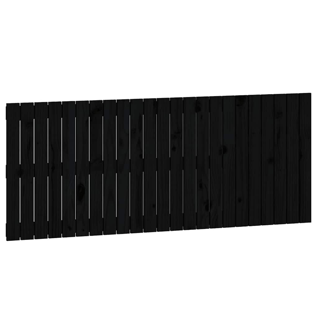 fekete tömör fenyőfa fali fejtámla 147 x 3 x 60 cm