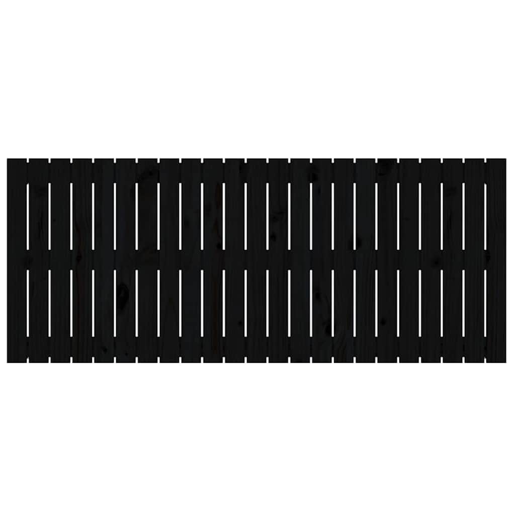 fekete tömör fenyőfa fali fejtámla 147 x 3 x 60 cm