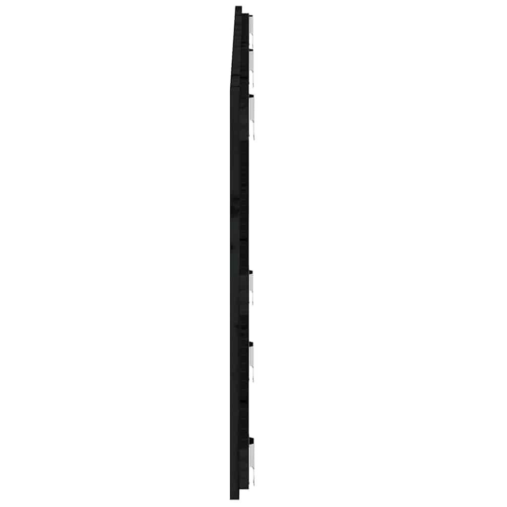 fekete tömör fenyőfa fali fejtámla 147 x 3 x 60 cm