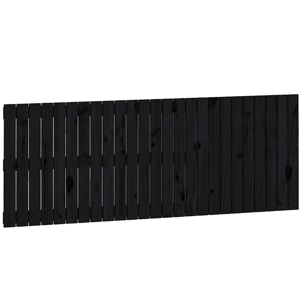 fekete tömör fenyőfa fali fejtámla 159,5 x 3 x 60 cm