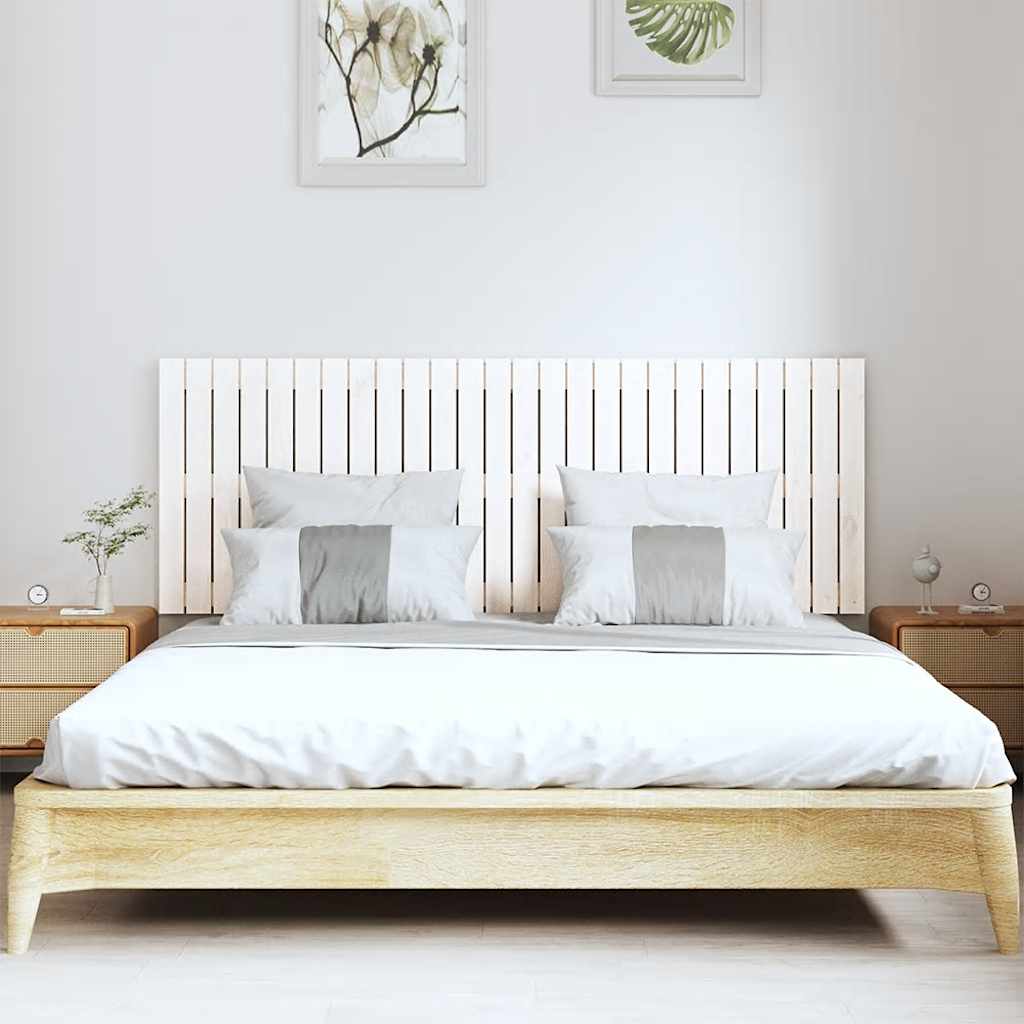 fehér tömör fenyőfa fali fejtámla 166 x 3 x 60 cm