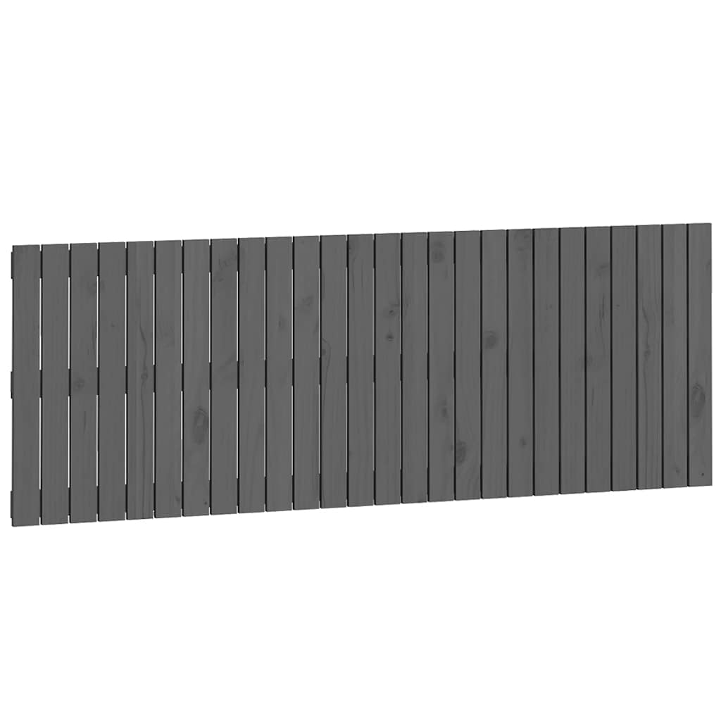 szürke tömör fenyőfa fali fejtámla 166 x 3 x 60 cm