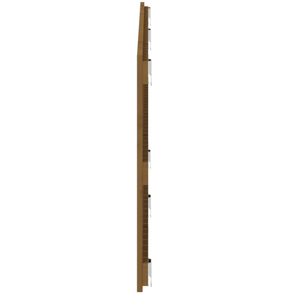 mézbarna tömör fenyőfa fali fejtámla 166x3x60 cm