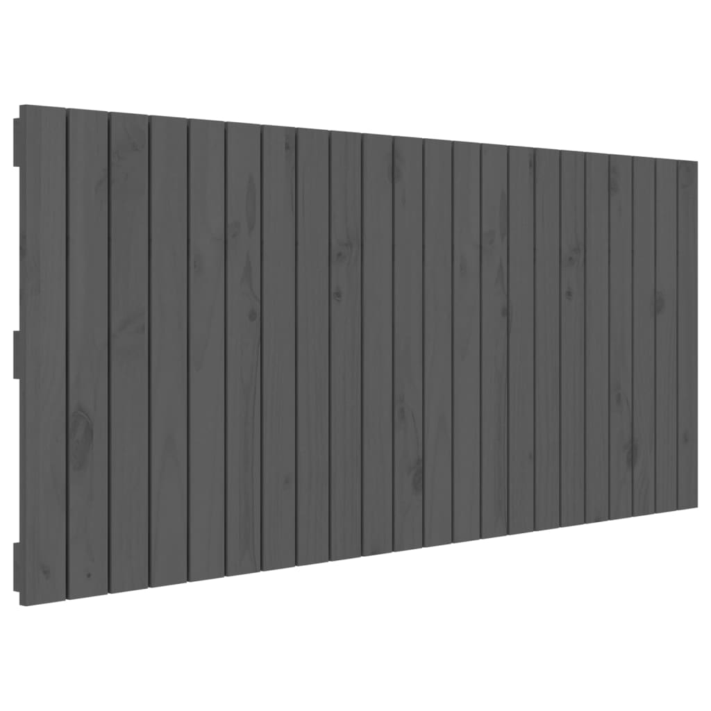 szürke tömör fenyőfa fali fejtámla 140x3x60 cm