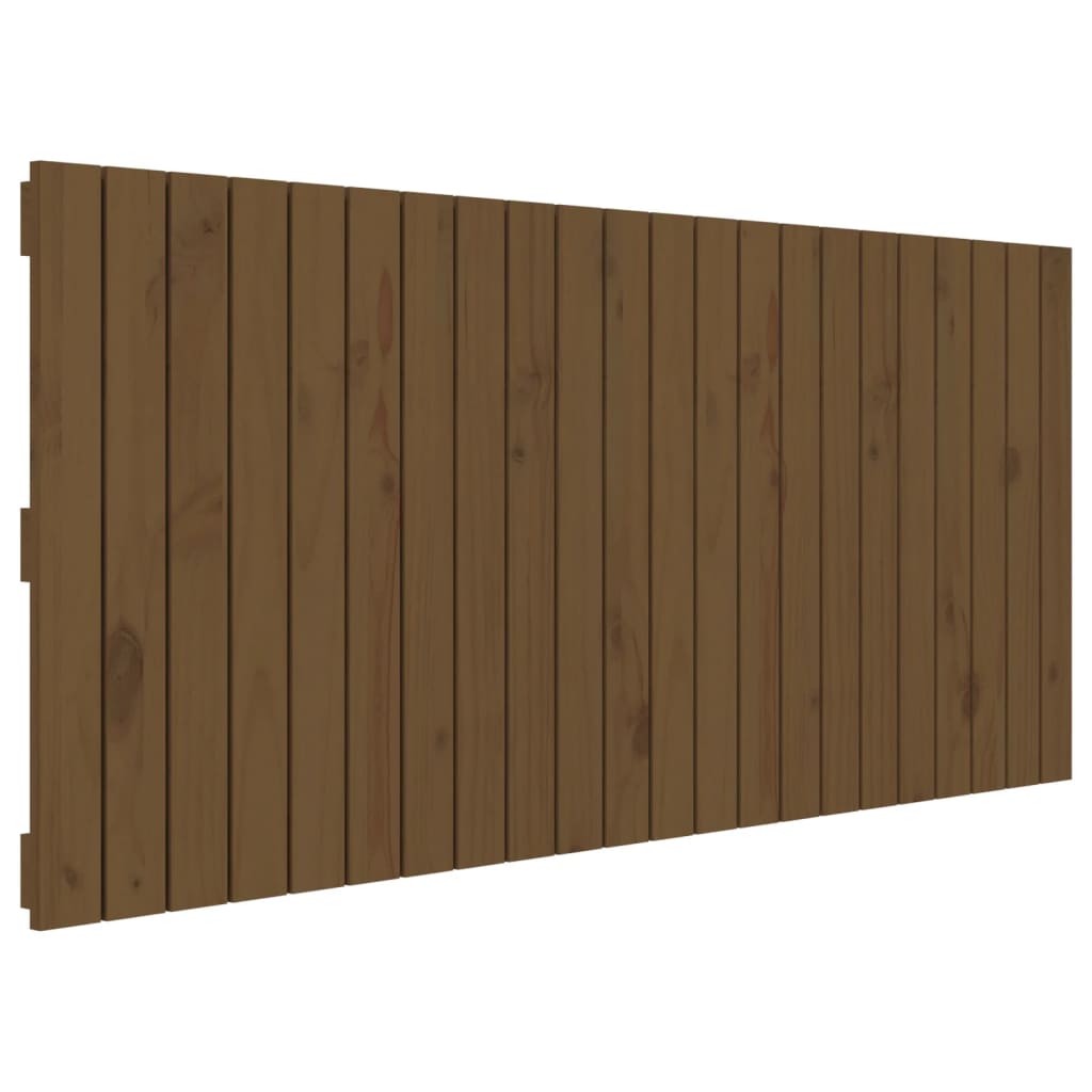 mézbarna tömör fenyőfa fali fejtámla 140x3x60 cm