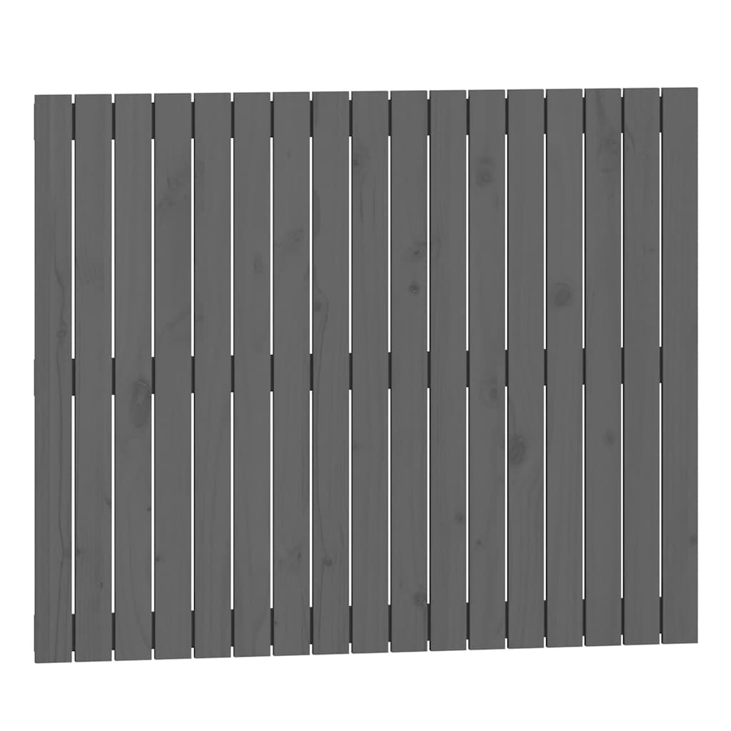 szürke tömör fenyőfa fali fejtámla 108x3x90 cm