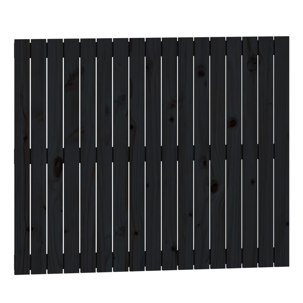fekete tömör fenyőfa fali fejtámla 108x3x90 cm