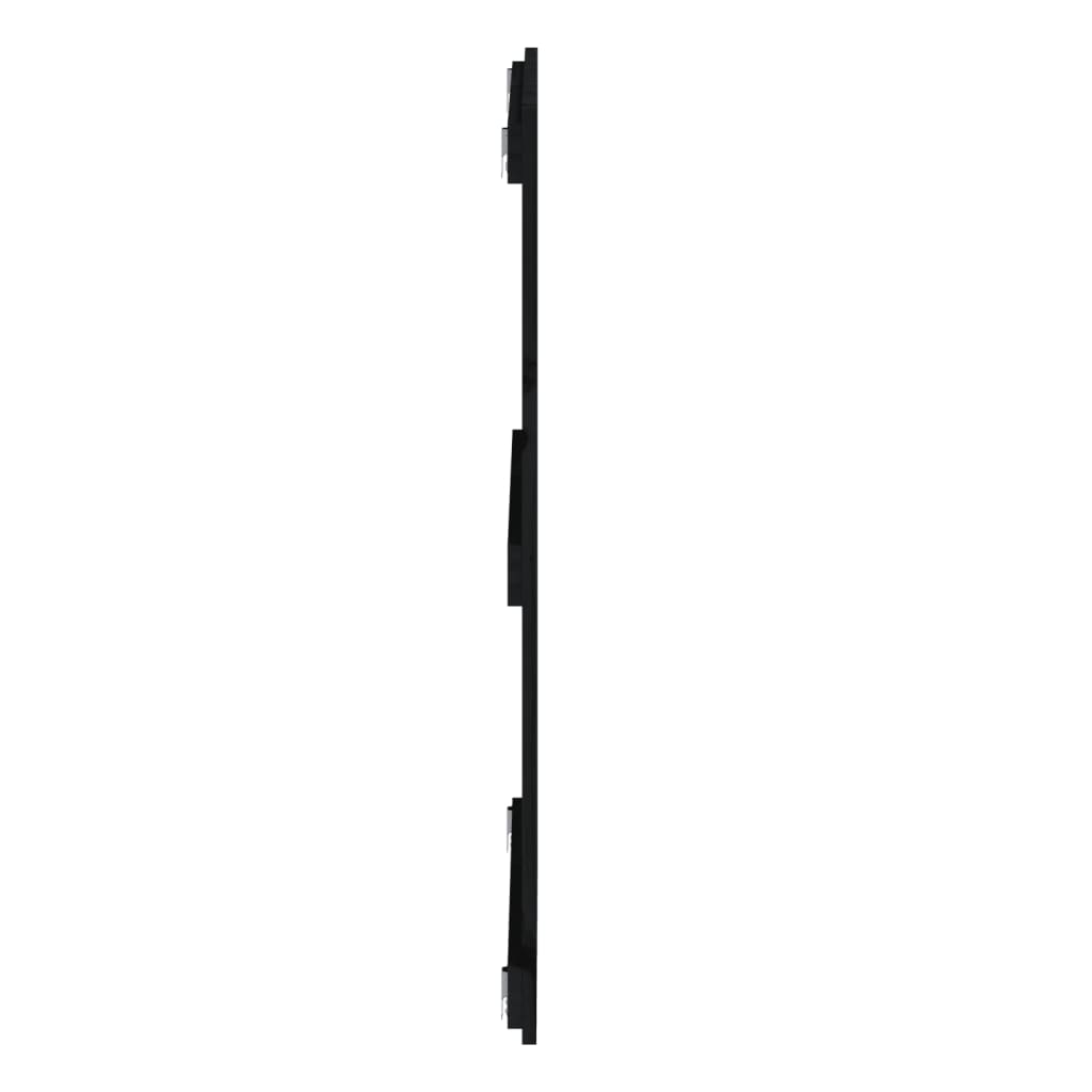 fekete tömör fenyőfa fali fejtámla 108x3x90 cm