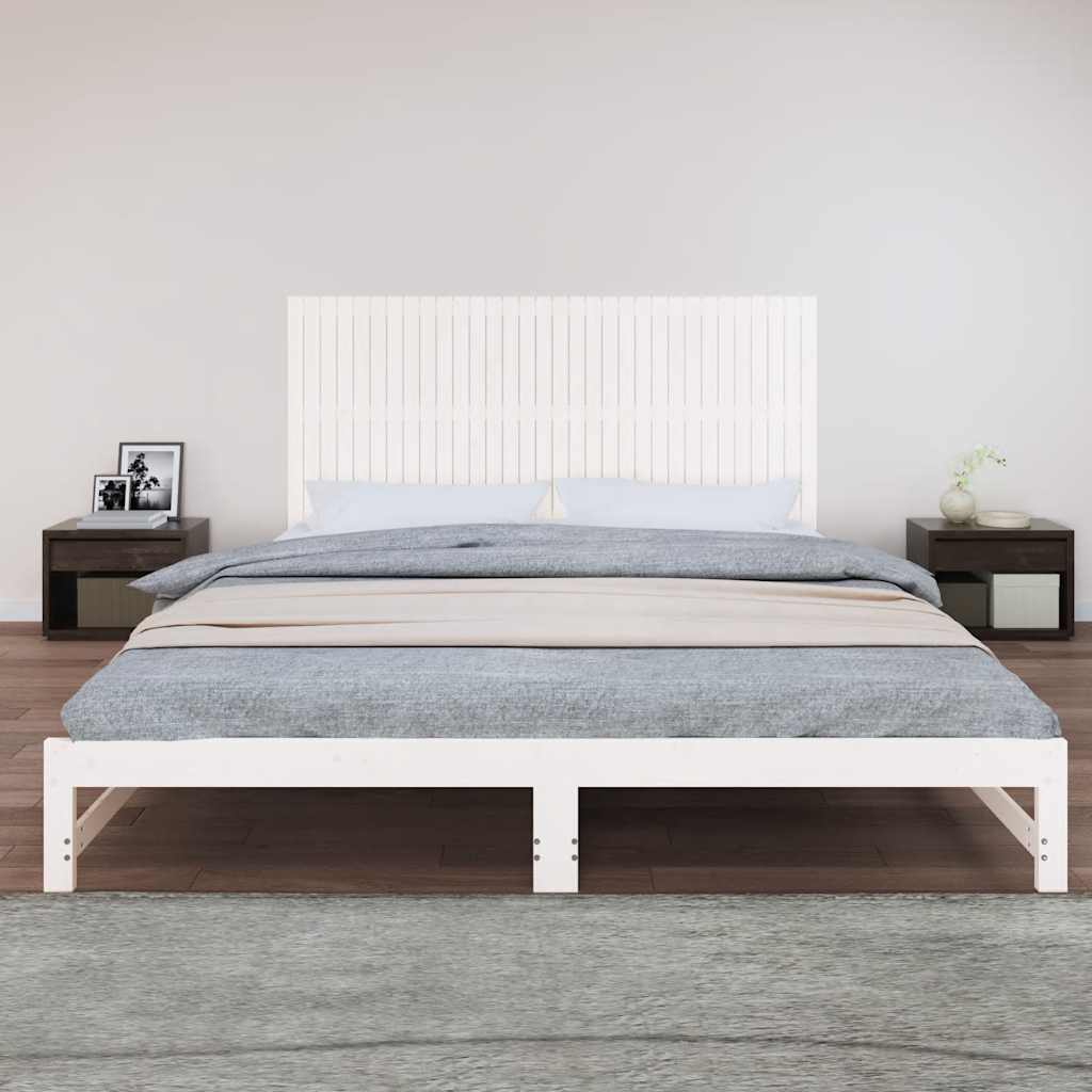 fehér tömör fenyőfa fali fejtámla 204 x 3 x 90 cm