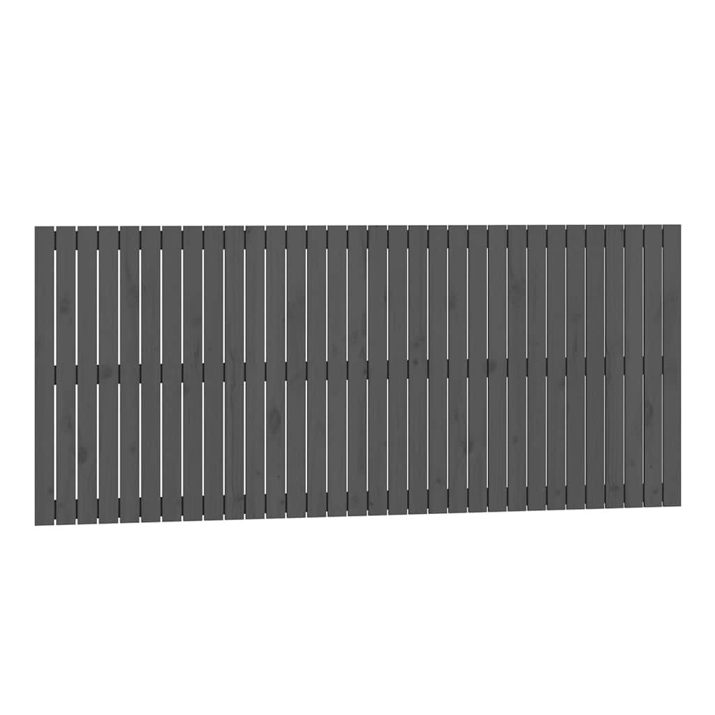 szürke tömör fenyőfa fali fejtámla 204 x 3 x 90 cm