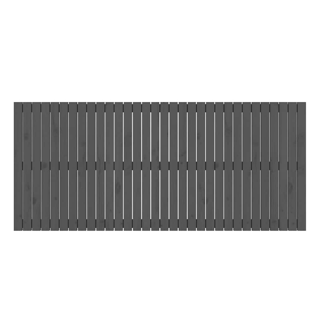 szürke tömör fenyőfa fali fejtámla 204 x 3 x 90 cm