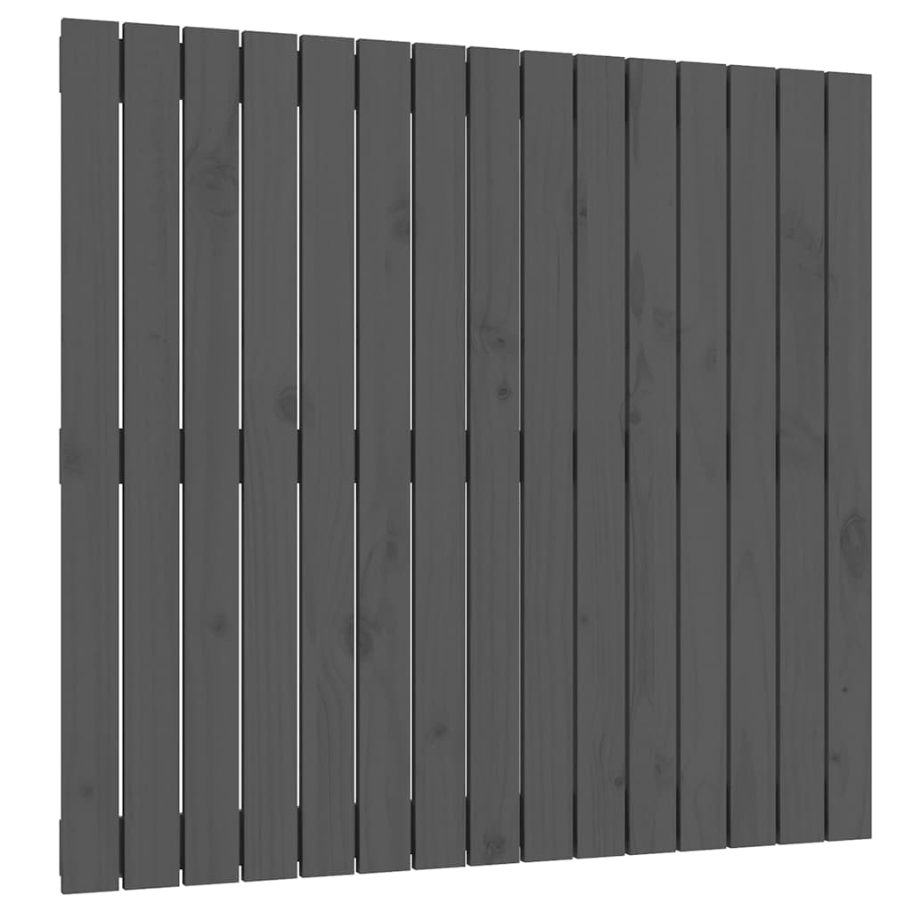 szürke tömör fenyőfa fali fejtámla 95,5 x 3 x 90 cm
