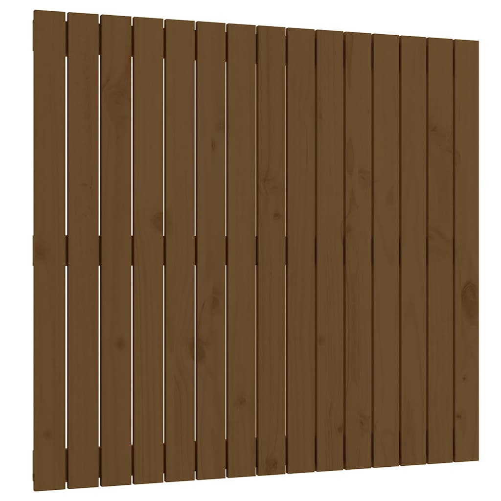 mézbarna tömör fenyőfa fali fejtámla 95,5x3x90 cm
