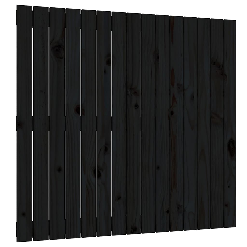 fekete tömör fenyőfa fali fejtámla 95,5 x 3 x 90 cm