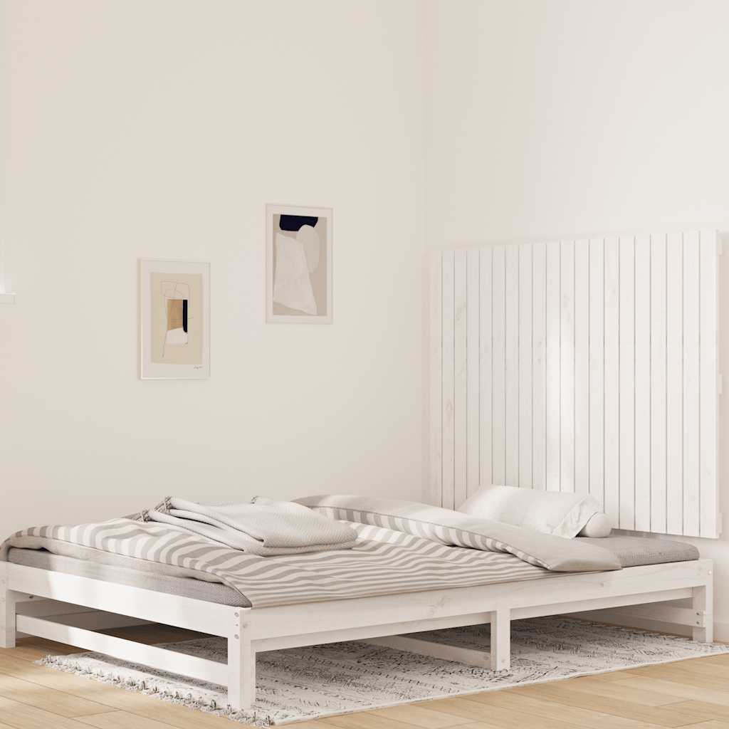 fehér tömör fenyőfa fali fejtámla 127,5 x 3 x 90 cm