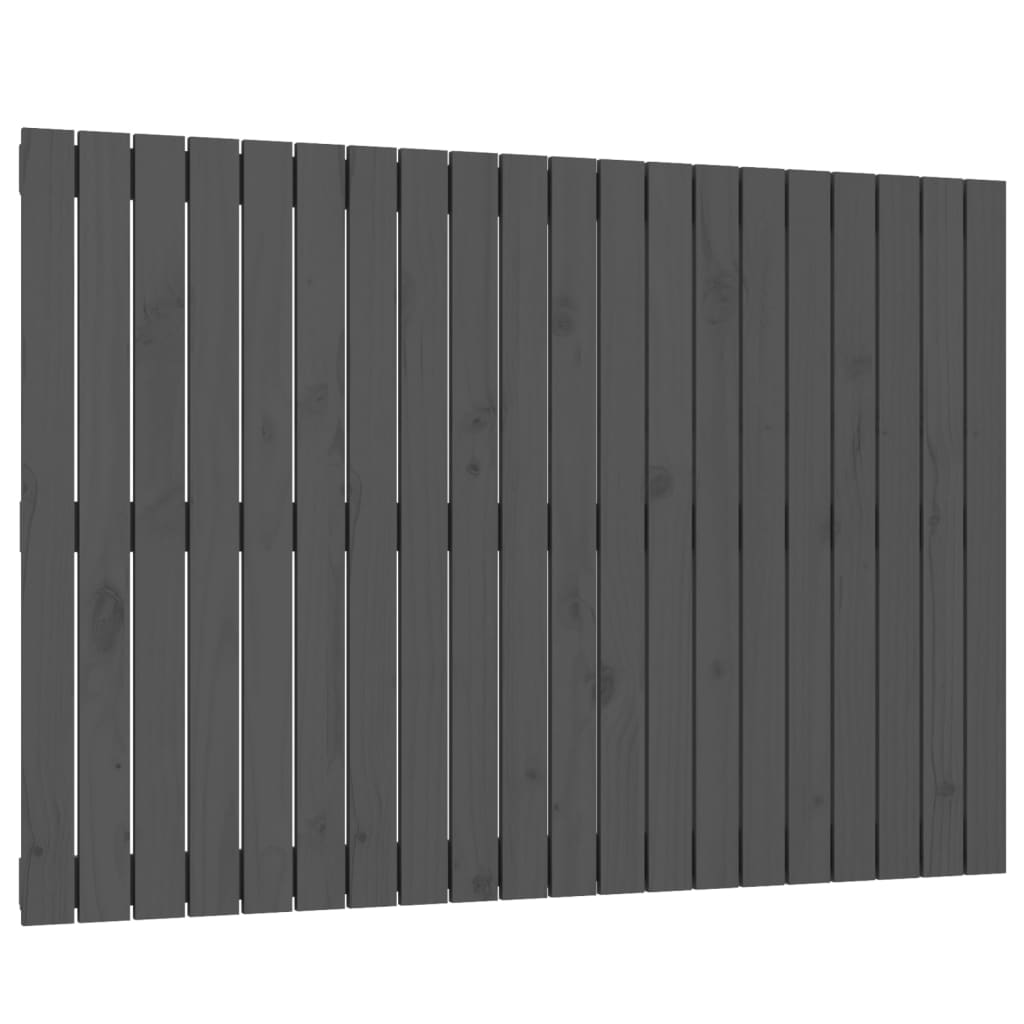 szürke tömör fenyőfa fali fejtámla 127,5 x 3 x 90 cm