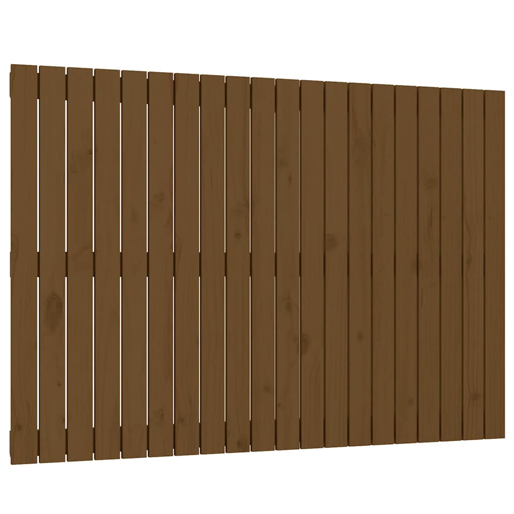 mézbarna tömör fenyőfa fali fejtámla 127,5x3x90 cm