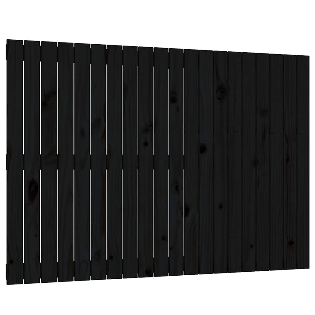 fekete tömör fenyőfa fali fejtámla 127,5 x 3 x 90 cm