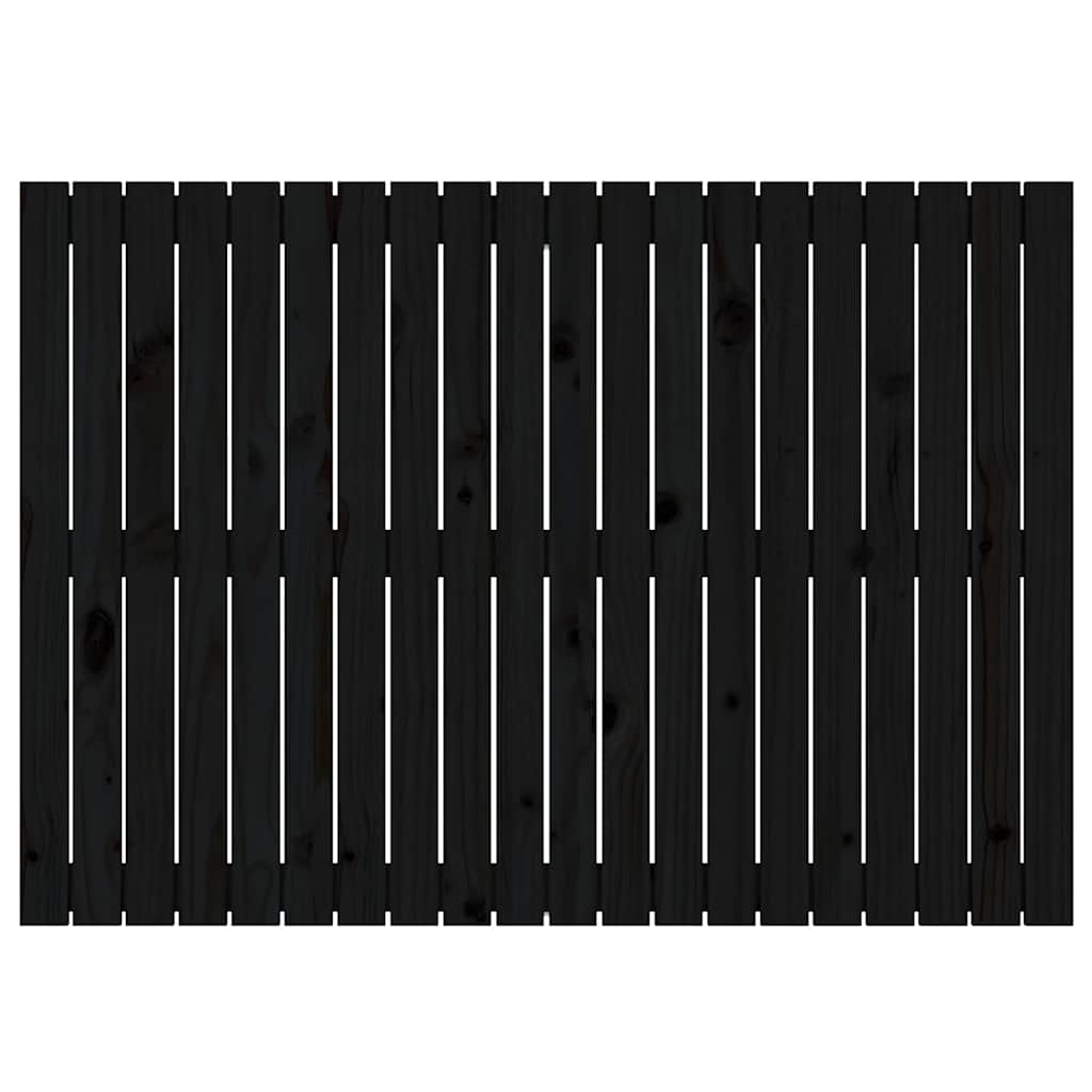 fekete tömör fenyőfa fali fejtámla 127,5 x 3 x 90 cm