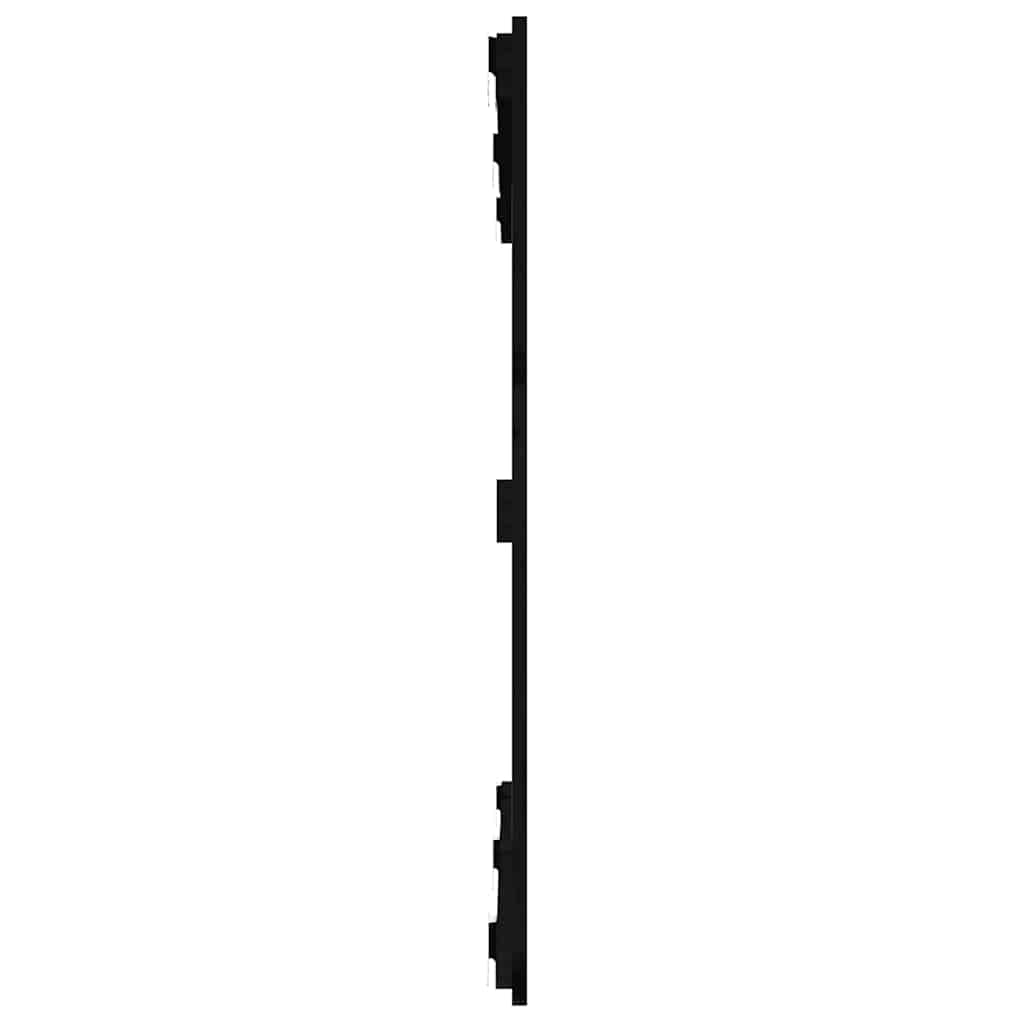 fekete tömör fenyőfa fali fejtámla 127,5 x 3 x 90 cm
