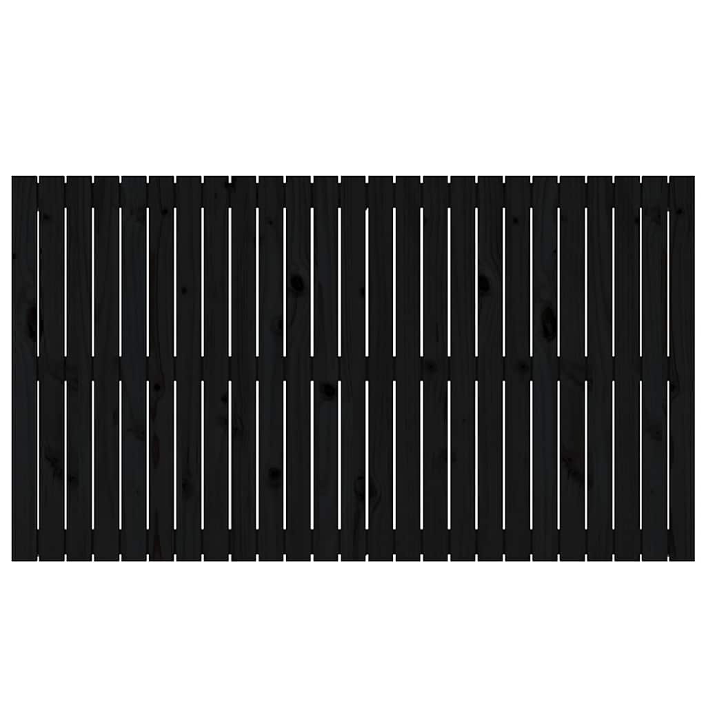 fekete tömör fenyőfa fali fejtámla 159,5x3x90 cm