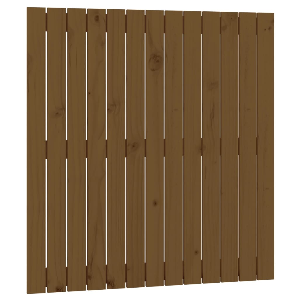 mézbarna tömör fenyőfa fali fejtámla 82,5x3x90 cm
