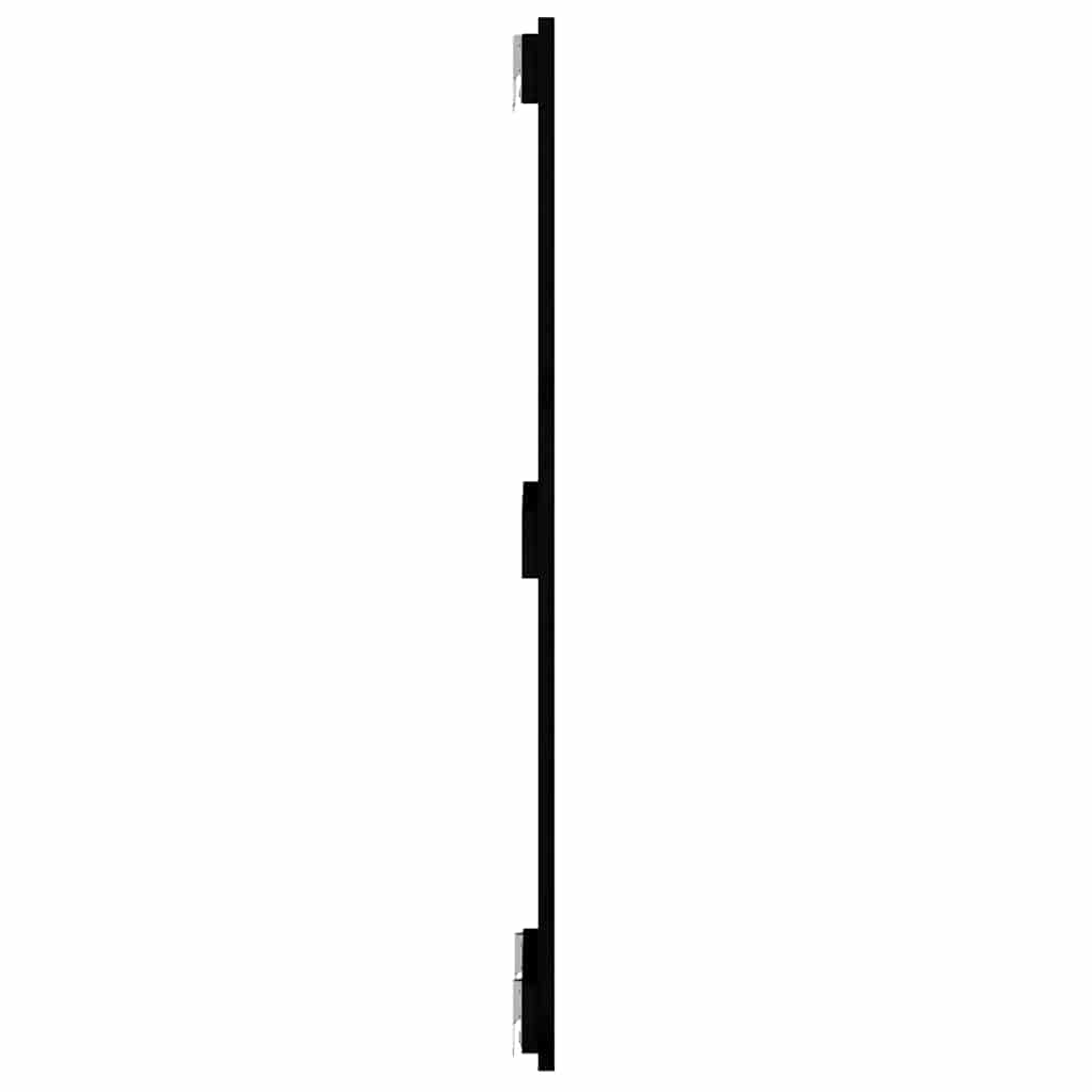 fekete tömör fenyőfa fali fejtámla 82,5x3x90 cm