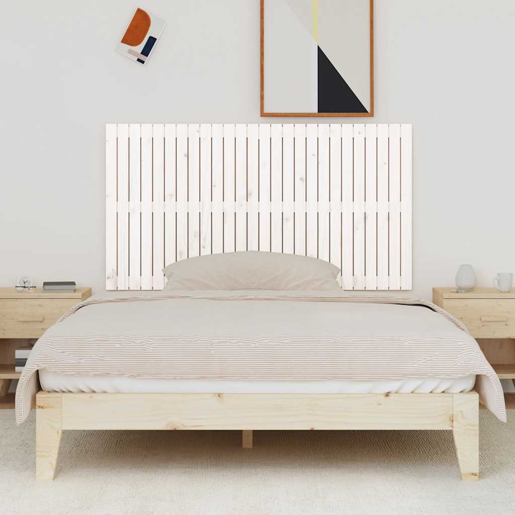 fehér tömör fenyőfa fali fejtámla 166x3x90 cm