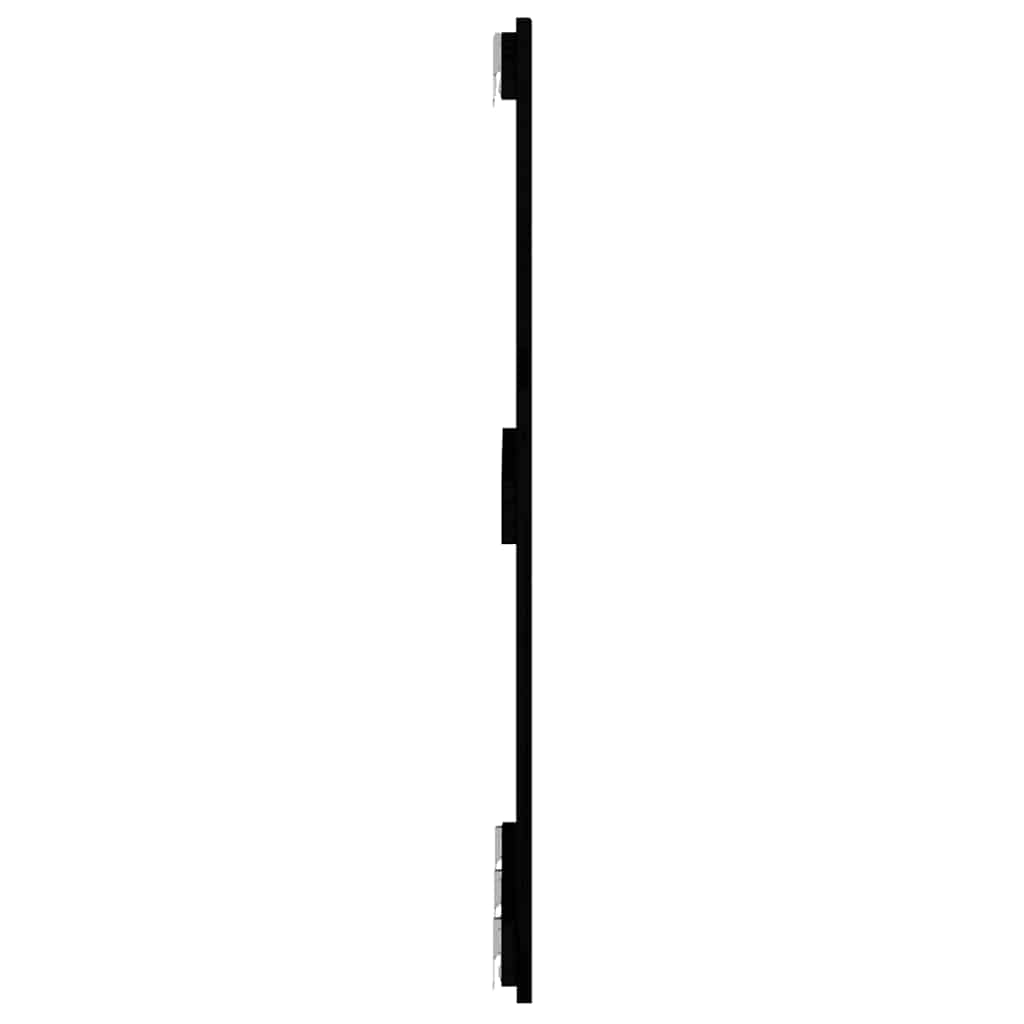 fekete tömör fenyőfa fali fejtámla 166x3x90 cm