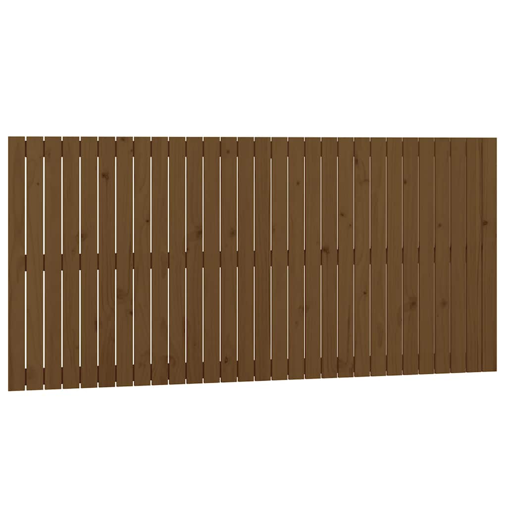 mézbarna tömör fenyőfa fali fejtámla 185x3x90 cm