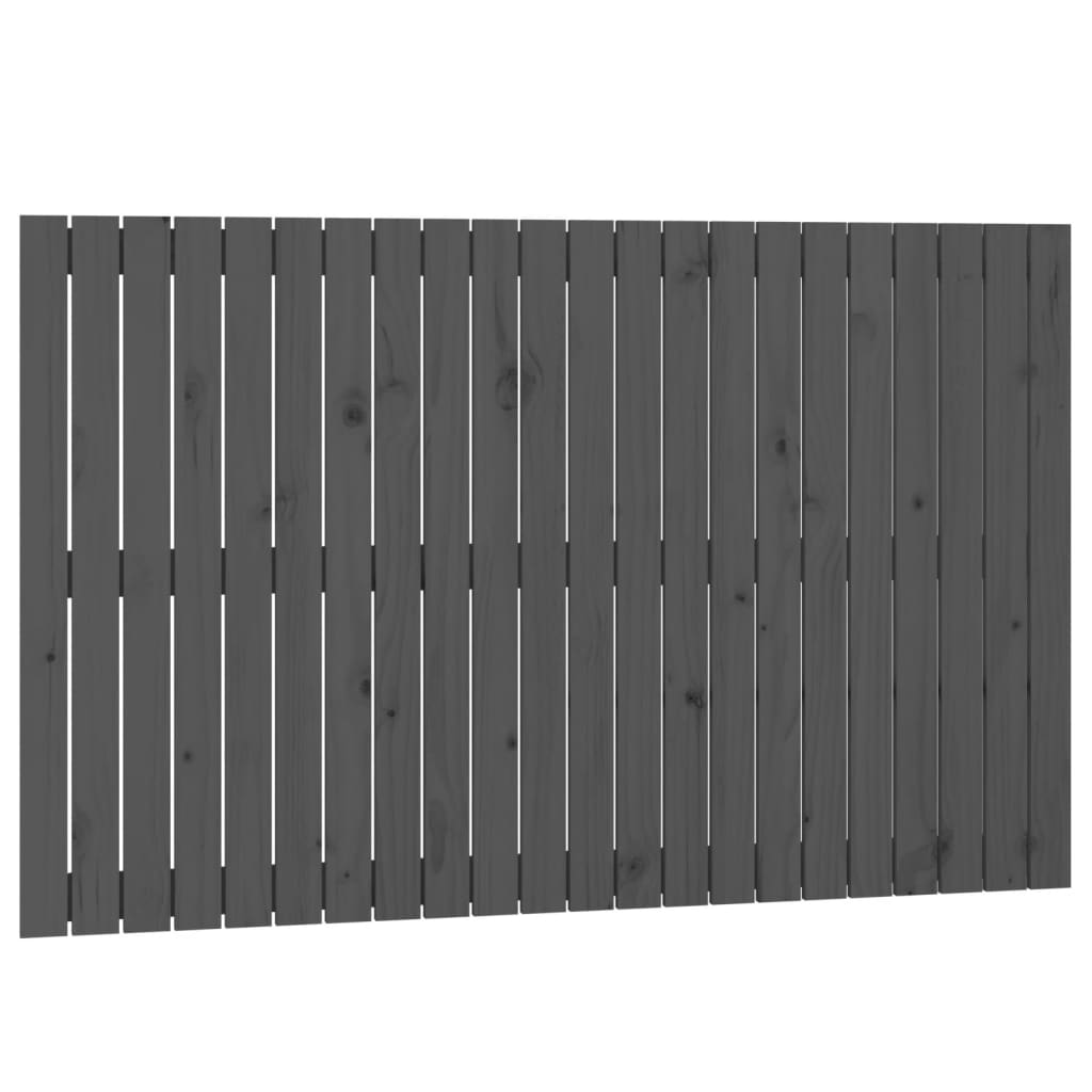 szürke tömör fenyőfa fali fejtámla 140 x 3 x 90 cm